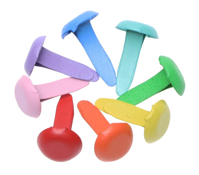 Penta Angel Mini Brads 100Pcs Assorted Colors Paper Fasteners Round Brass Metal Pastel Brads for Scrapbooking Crafts DIY Projects, 8x14mm - Image 3